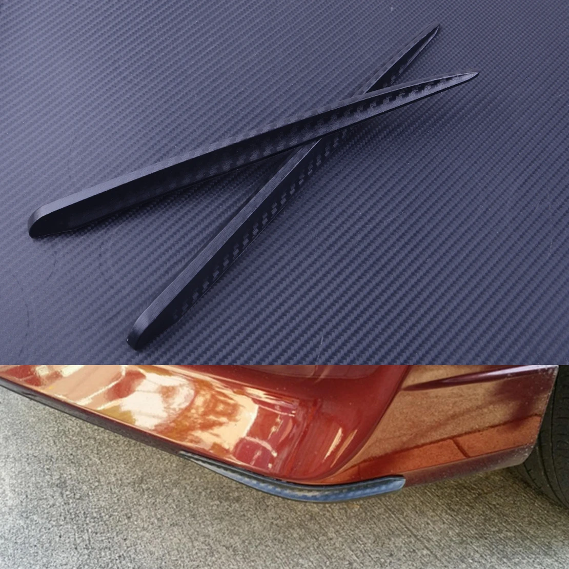 DWCX New 2pcs Car Carbon Fiber Bumper Protector Corner Guard Anti