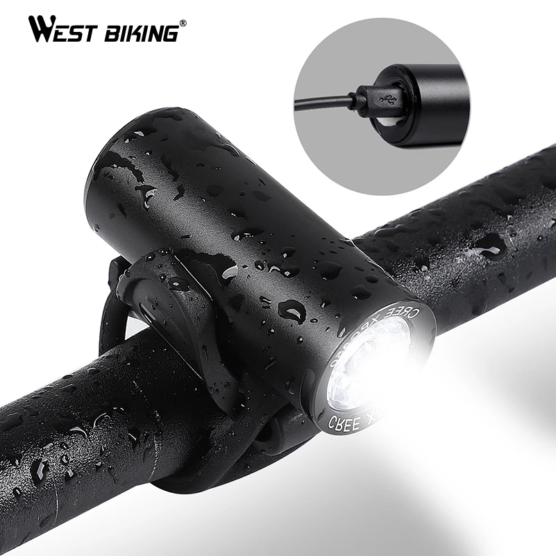 WEST BIKING 350 люмен велосипед свет Водонепроницаемый USB Перезаряжаемые MTB спереди велотренажер фар велосипедный фонарик велосипеда