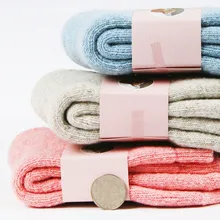 Зимние уплотненные теплые носки из кроличьей шерсти Женские однотонные термоноски ультра толстые женские носки Meias