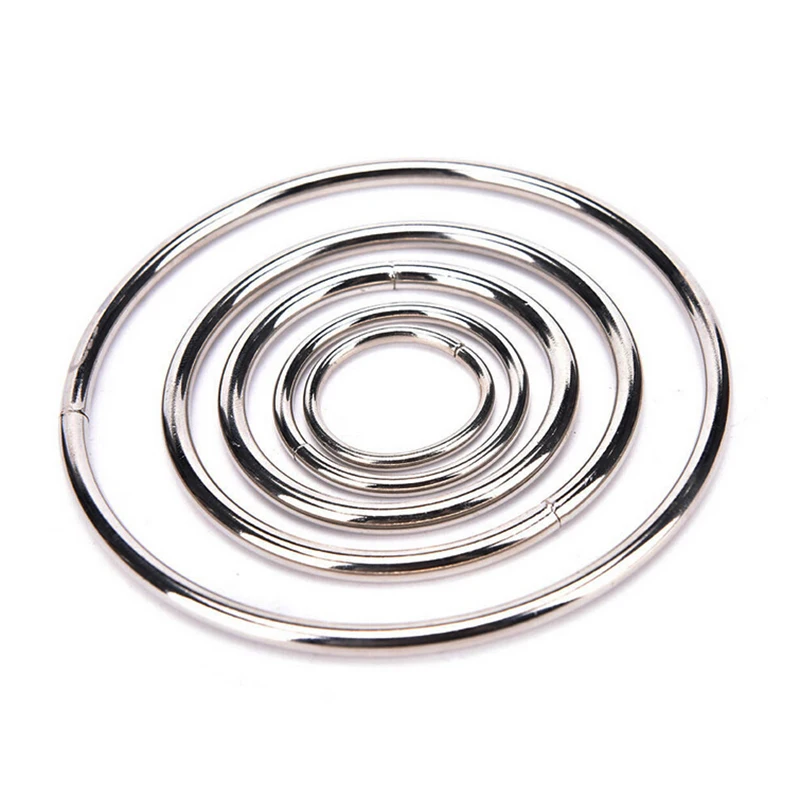 

1Pcs Multi-size Simple Round Silver Metallic Metal Hoop Ring For DIY Manual Handmade Wicker Crafts Tool Material Accessories