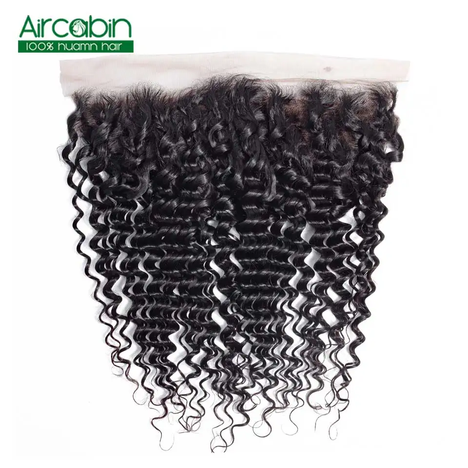 

Pre Plucked Brazilian Deep Wave Frontal Closure Aircabin NonRemy 100% Human Hair Frontal 13x4 Lace Frontal Closure Free Shippin