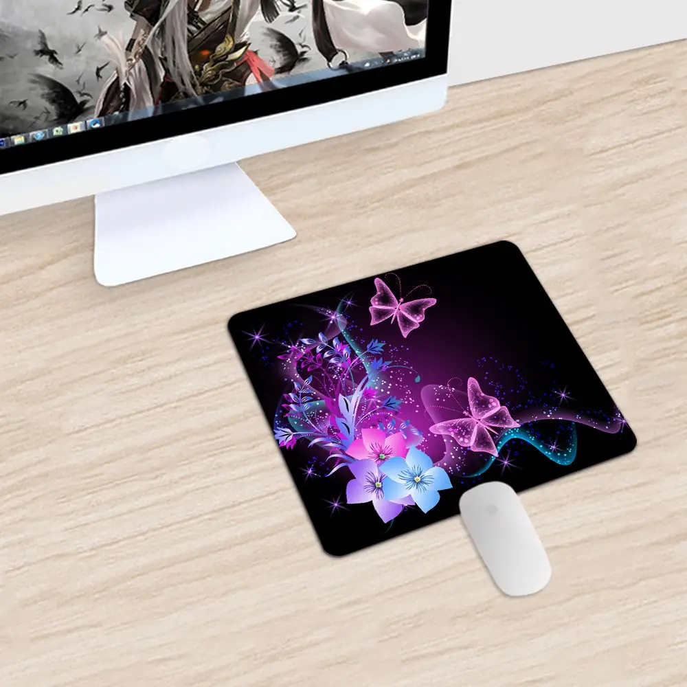 

Good Use Small Mouse Pad for Game Playing Lover Rubber Mouse Mat Marble Design & Flower Pattern
