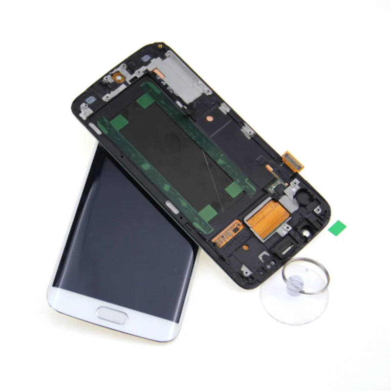 Дисплей Super AMOLED для SAMSUNG Galaxy s6 edge LCD + рамка G925 G925F G925I сенсорный экран дигитайзер