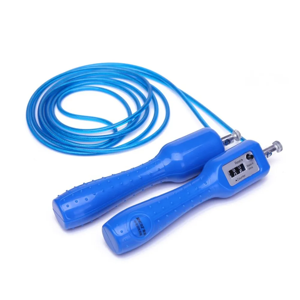 

Professional Fitness Steel Wire Jump Ropes With Counter Sports Adjustable Speed Counting Skipping Rope for Examination