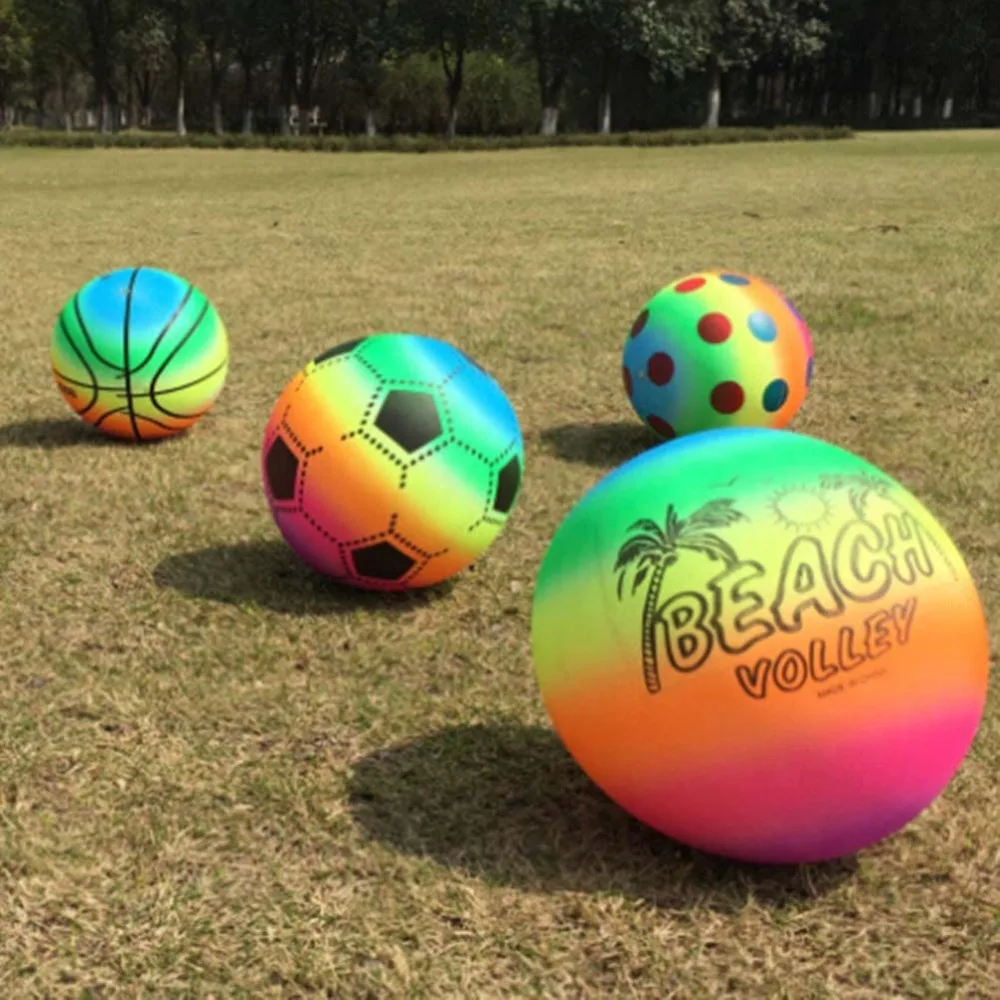 

Rubber inflated Beach Ball Football Toy Baby Kid Children Balloons Random Color Swimming Pool Outdoor Play Water DS19