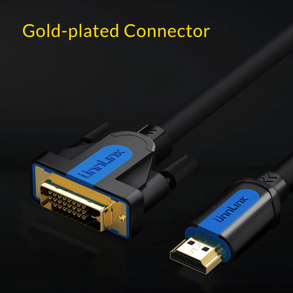 Unnlink HDMI к DVI DVI-D 24+ 1 pin кабель UHD 4K двунаправленный DVI к HDMI адаптер для проектора ТВ MI Box компьютер 3 м 5 м 8 м 15 м