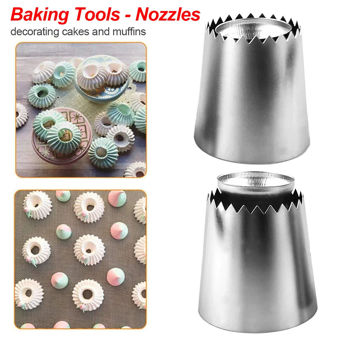 

1PCS Cookie Biscuits Ice Cream Pastry Tips Cake Mold Icing Pipe Nozzle Cake Decorating Tools Kitchen Gadget