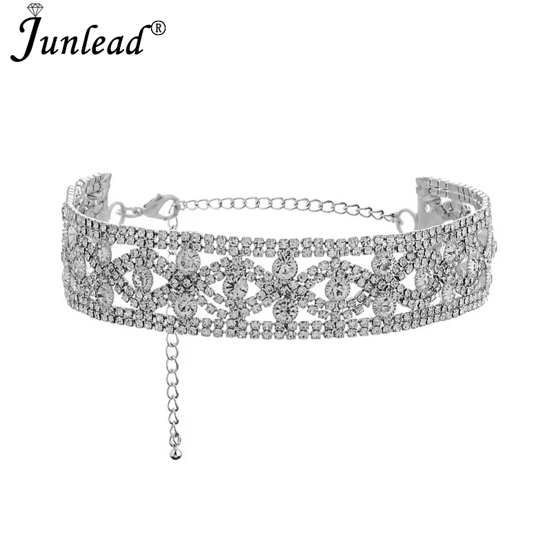 

Junlead Sexy Design Luxury Crystal Vintage Choker Necklace Collier Bib Maxi Collar Bijoux Up Neck Chocker Women Party Jewelry