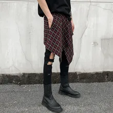 Мужской Улица хип-хоп Танцы Шорты для женщин модные короткие Мотобрюки сценические костюмы Для мужчин Повседневное плед Шорты для женщин Юбки для женщин