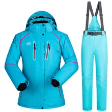 Женские зимние уличные лыжные Трекинговые куртки и штаны высококачественные ветрозащитные водонепроницаемые дышащие термо лыжные сноубордические костюмы