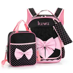 2019 школьная сумка для девочек школьные сумки детские рюкзаки комплект детский рюкзак принцесса Бант школьный ранец рюкзак