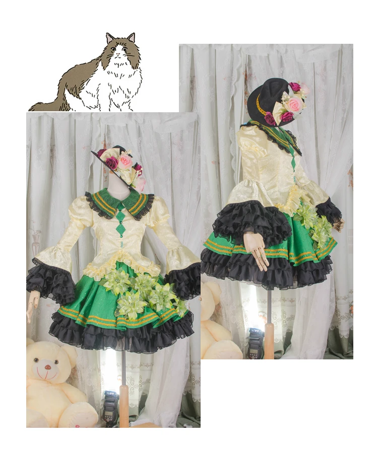 [Aangepast] Anime Project Touhou Komeiji Koishi Lolita Jurk Uniform Cosplay Kostuum Elke Grootte Vrouwen Halloween Freeshipping