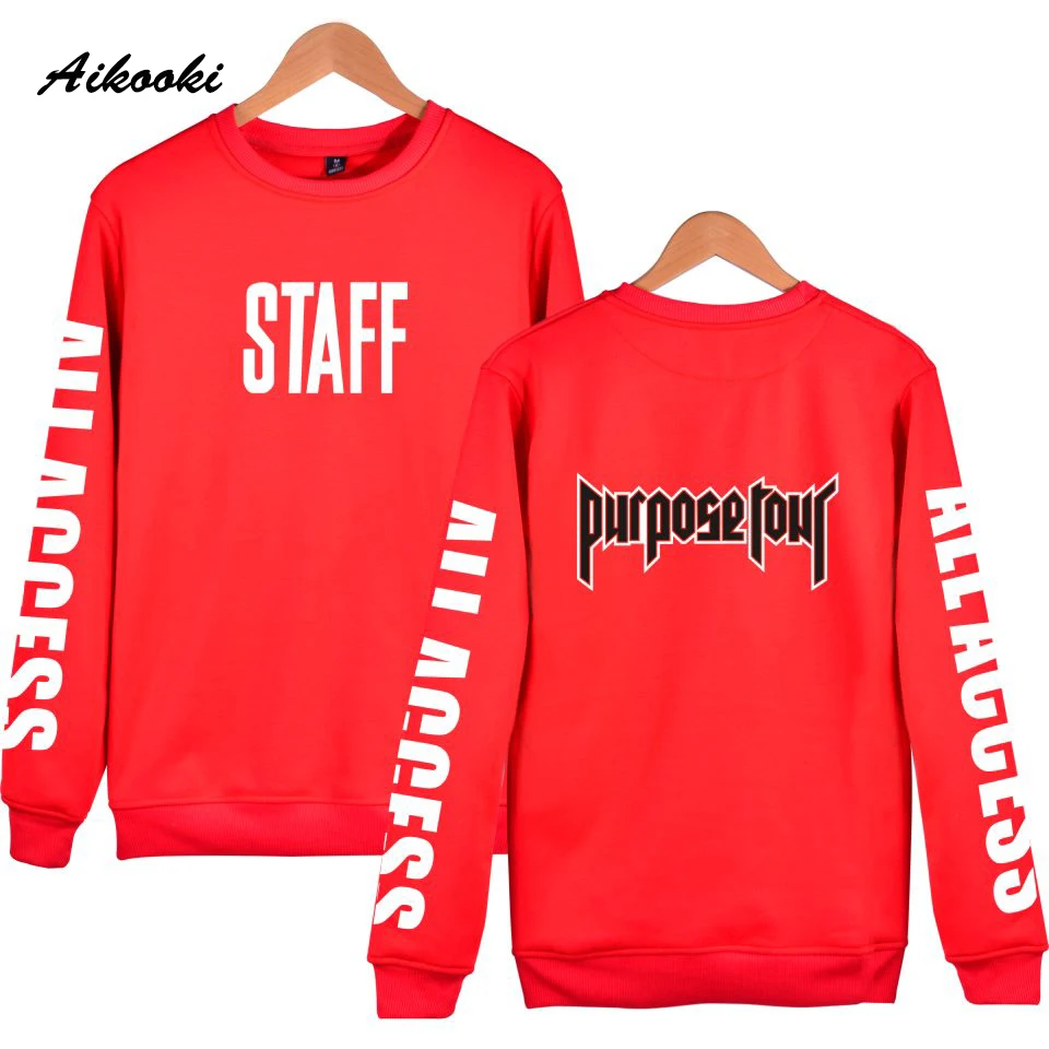 New Hot Fashion Justin Bieber STAFF Capless sweatshirt hoodies Men/Women Kpop sweatshirt Male Female Coat winter autumn Clothes