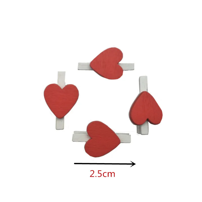 2,5 см 10/20 шт. мини с принтом «сердце», «любовь деревянная вешалка для одежды Фотобумага Пег контактный прищепка ремесло Почтовые открытки зажимы дома Свадебные украшения V1767