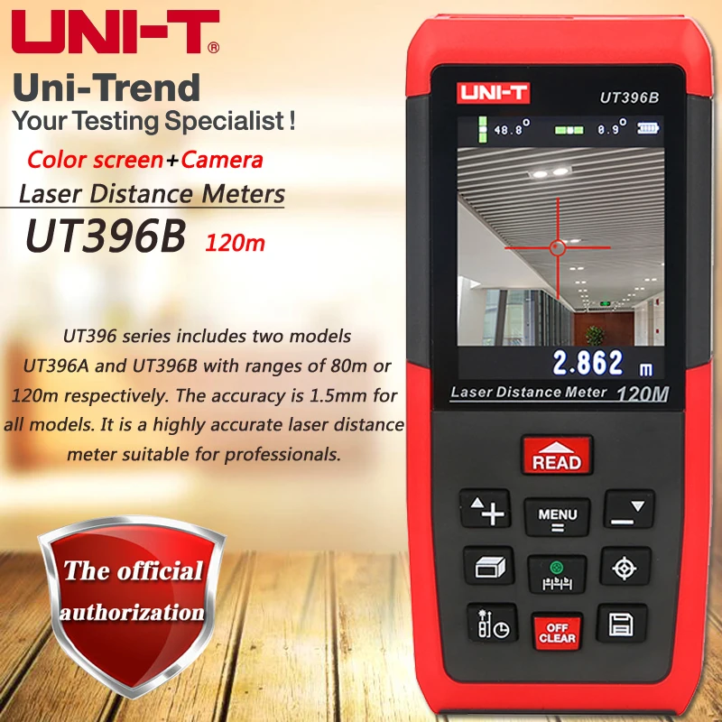  UNI-T UT396B 120M professional color laser range finder electronic level data storage camera auxili