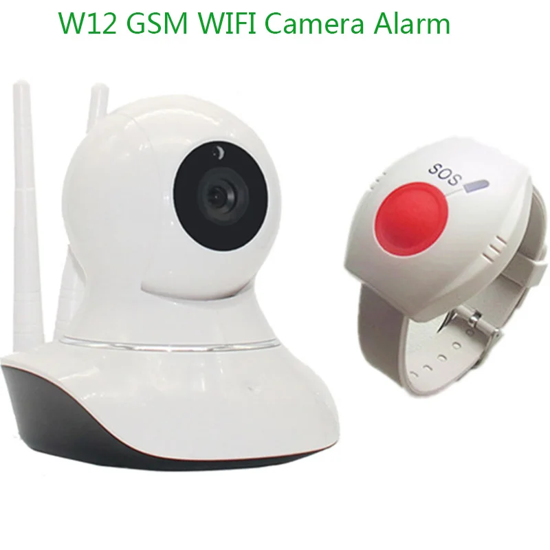 

IP Camera WIFI Alarm Android/IOS APP GSM SMS Camera Video Monitor Wireless Remote Control 720P HD SOS Panic Button W12M