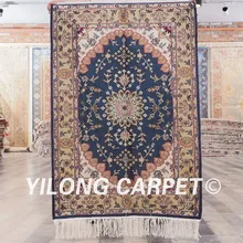YILONG 2'x3' антикварные турецкие шелковые ковры синий ручной шелковый ковер(YHW356B2x3