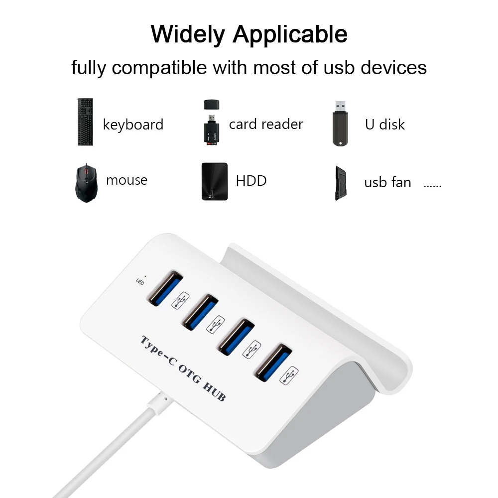 USB C концентратор 4 порта type C концентраторы супер скорость type-c разветвитель для Macbook USB-C концентраторы адаптер с держателем телефона компьютерные аксессуары