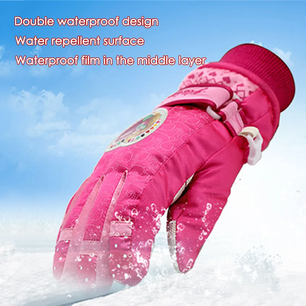 Детские варежки; перчатки для улицы; зимние теплые перчатки для мальчиков и девочек; водонепроницаемые ветрозащитные плотные перчатки для малышей; bebe