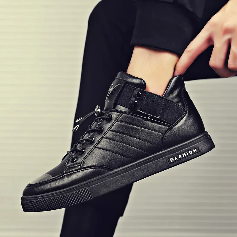 

leather Shoes Men Sneakers high top fashion Shoes outdoor breathable Men's Casual Male Brand shoes Sapatilhas Adultes Footwear 3