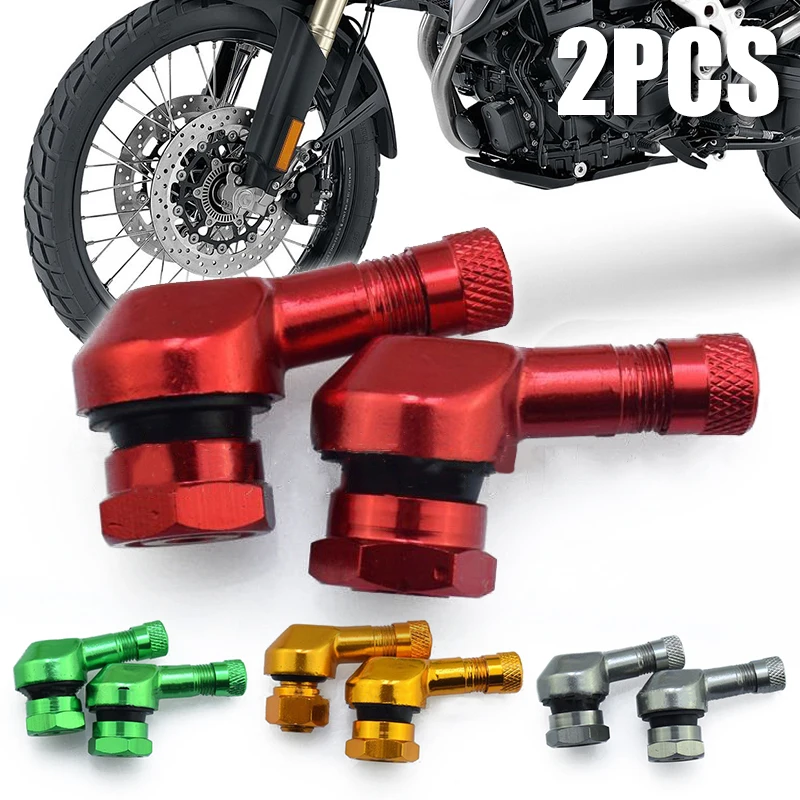 1Pair 11.3mm/0.4" Universal Motorcycle Wheels Valve Stems Caps Tire Valve Stems Cover Cap 90 Degree For Car Scooter Bike