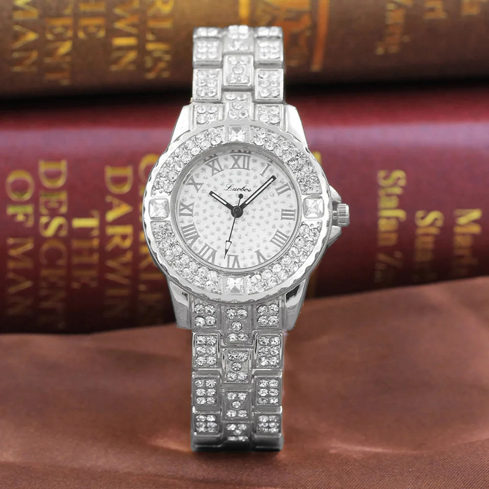 

KAYUELI 2019 High-end brand diamond dial ring drill watch Waterproof fashion lady diamond Roman scale LADY WATCH QUARTZ CLOCK ##