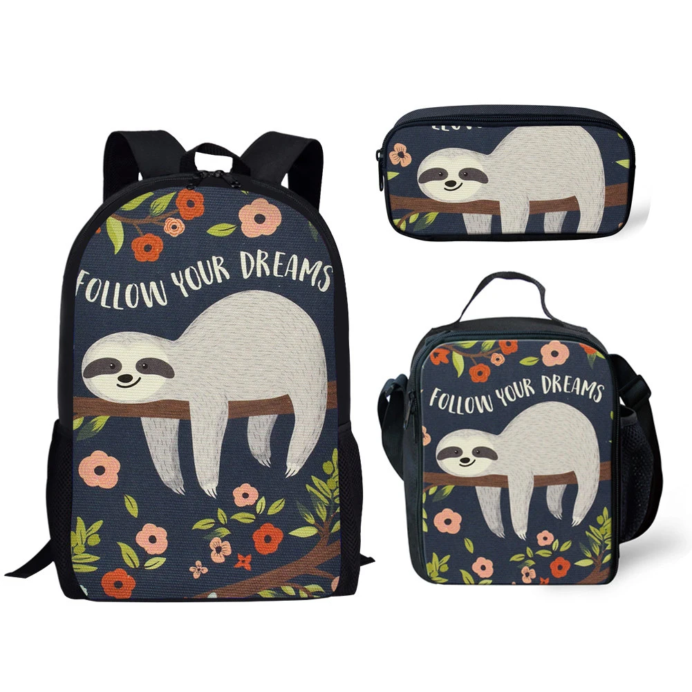 

NOISYDESIGN Kids Bag for School Cute Animal Sloth Printing School Bags Children Primary Backpack Girls Boys Kawaii Book Bags