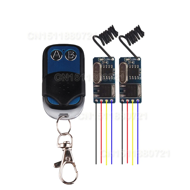 

DC3.5V-12V Max Load 1A Micro Wireless Remote Control Switch System Mini Mos Receiver No Sound Workway Can Adjust
