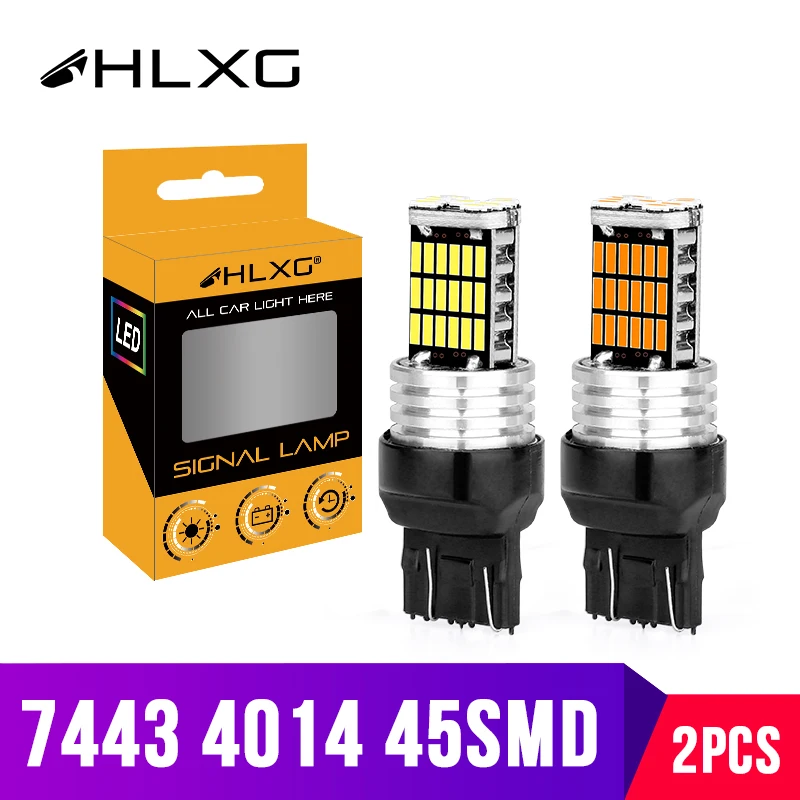 

4014 45SMD T20 7443 7440 W21W WY21W LED W21/5W Car lights Stop Turn Signal Lamp reverse lights luces led para auto 12V hlxg 2PCS