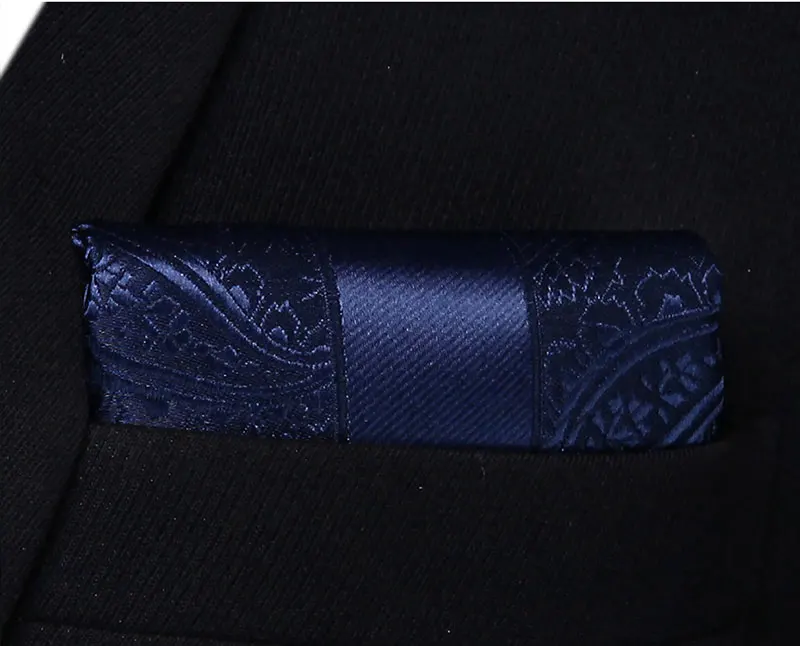 Мужчины Тканые свадьбу глубокий синий коричневый Пейсли Самостоятельная галстук-бабочку Pocket Square Set# BP804VS бабочку платок Набор