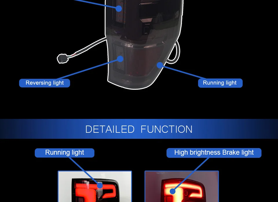 Sale Car Styli Tail Lamp for Ford Ranger Raptor LED Tail Light 2012-2019 New Ranger LED Rear Lamp LED Turn Signal LED Brake Reverse 3