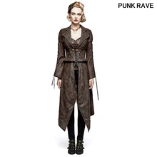 Панк женский Повседневный паровой съемный длинный жакет готический рок косплей веревка и цепь Рог рукава куртки панк Рейв Y-731