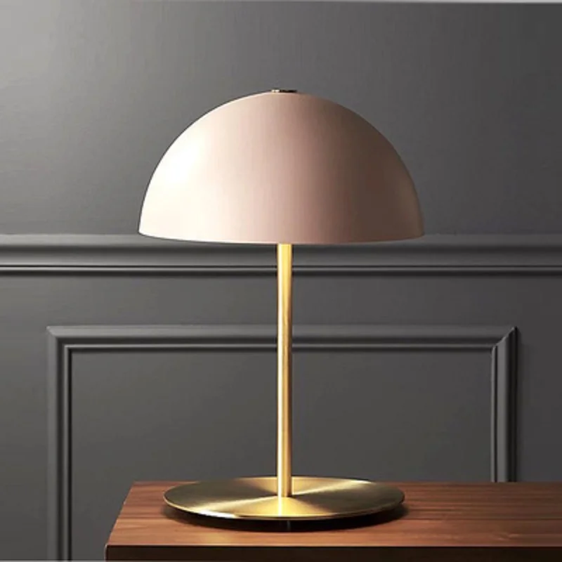 LukLoy Postmodern Creative Table Lamp for Living Room Decoration Table Lamp Art Hotel Lobby Bedside Bedroom Pink Shade Gold Base