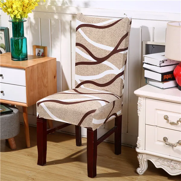 Hyha Floral Letter Dining Chair Cover Spandex Elastic Anti-dirty Slipcovers Protector Stretch Removable Hotel Kitchen Seat Case - Цвет: 1