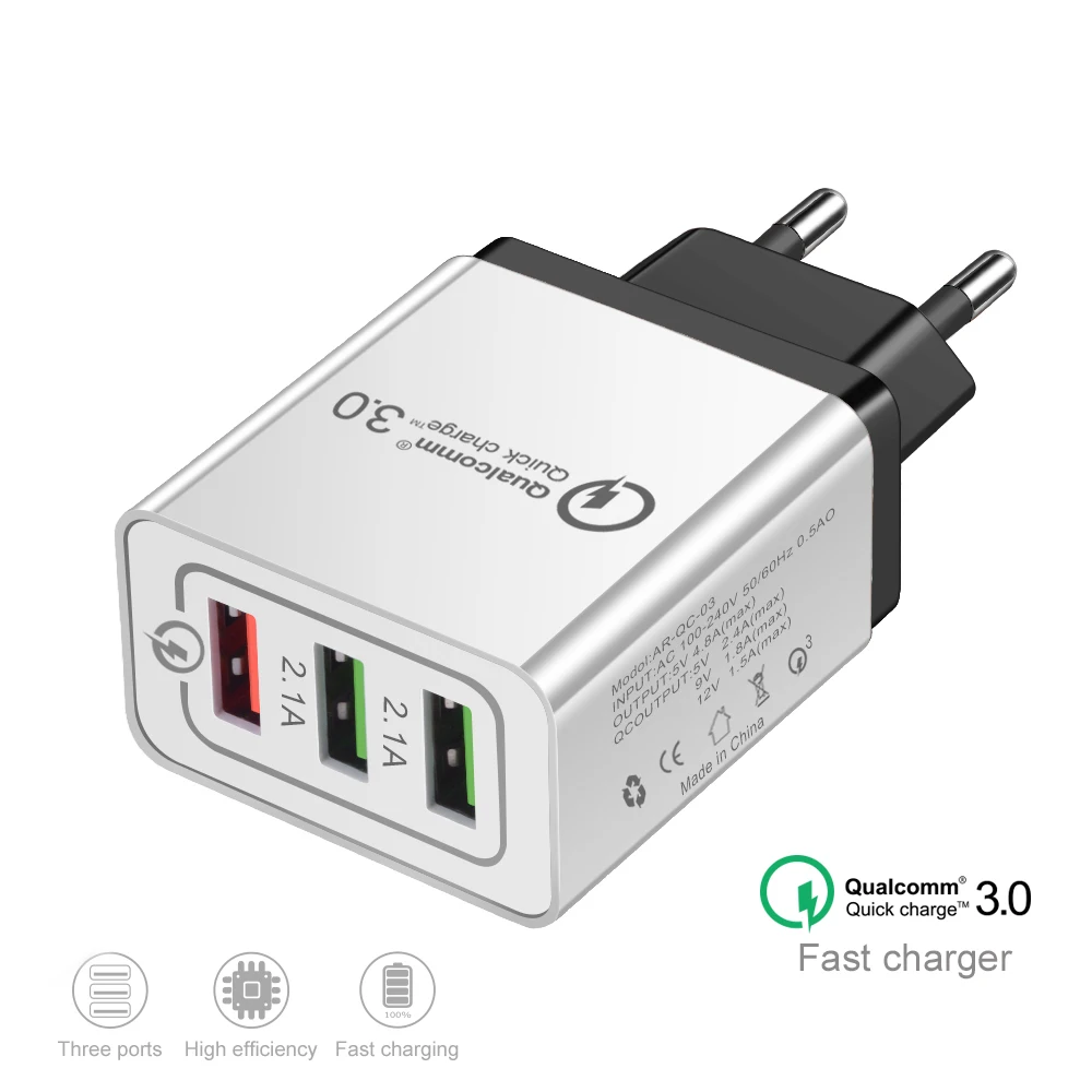 Reise USB ladegerät Schnell ladung 3,0 5 V/3A für Iphone 7 8 Eu-stecker Wand Schnelle ladegerät für samsug s8 s9 Huawei Handy ladegerät