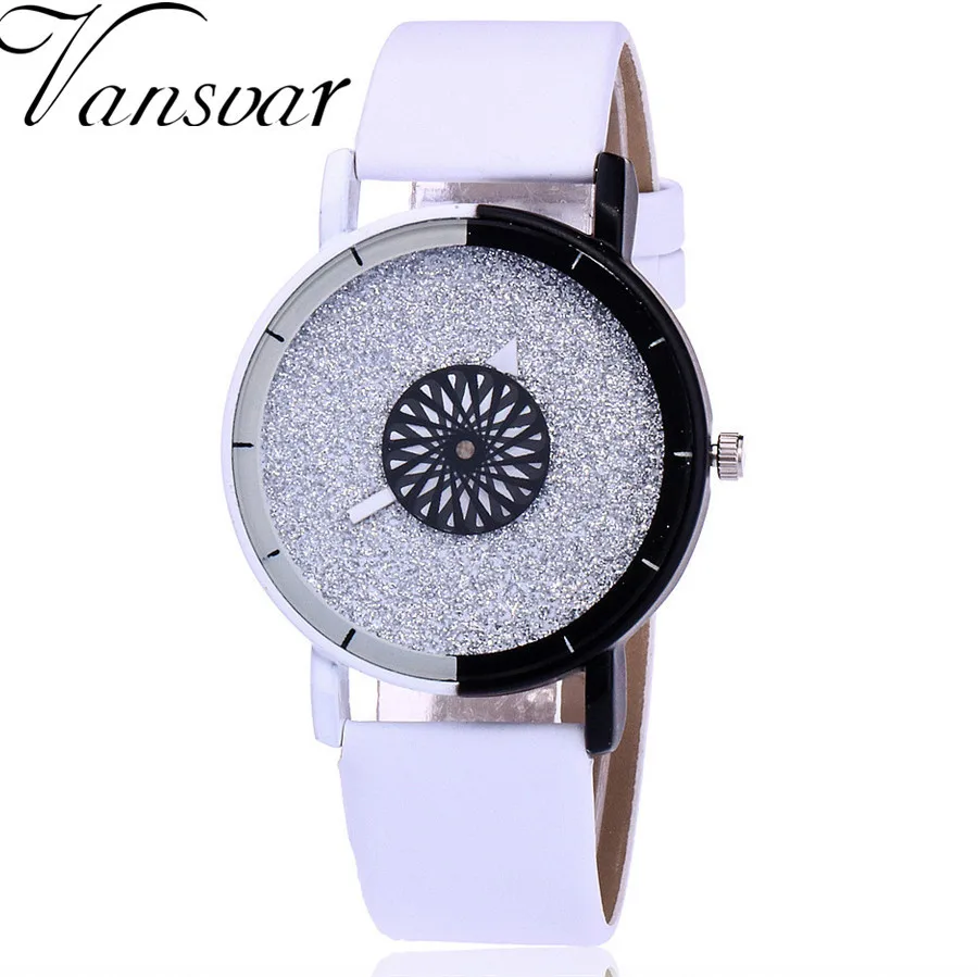 

Vansvar women's watches Top luxury brand fashion ladies watch women leather Starry Sky dial Clock Wristwatch Relogio Masculino