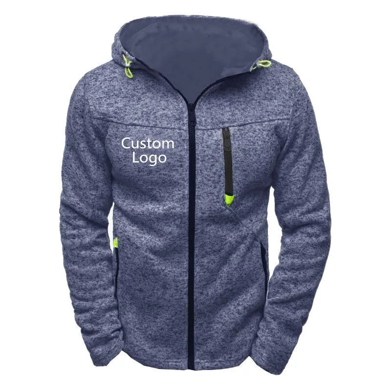 Men Sports Hoodies Sweatshirts Spring And Autumn Long Sleeve Cardigan Hooded Coat Free Personalise Customized Logo