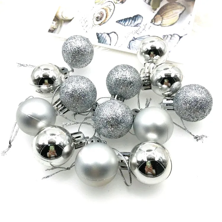 Рождественская елка шар Елочная игрушка навесная 24 шт./лот 3 см подвешенная шаровая орнамент украшения для рождественские украшения для дома подарок