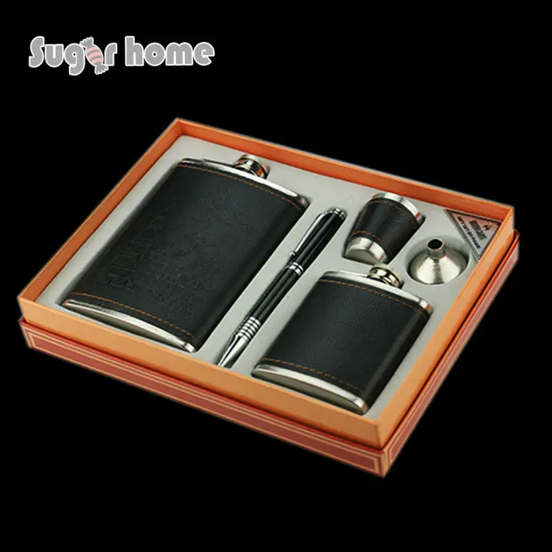 Mealivos 9 oz 304 stainless steel hip flask Gift box personalized liquor flagon vodka rum alcohol bottle groomsman jagermeister