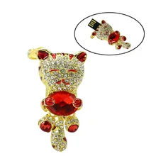 Usb Key Creativo Diamond Lucky Cat Флешка в виде бижутерии 64 ГБ флеш-накопитель 32 Гб 16 Гб 128 ГБ флэш-накопитель Usb карта памяти дисковая карта