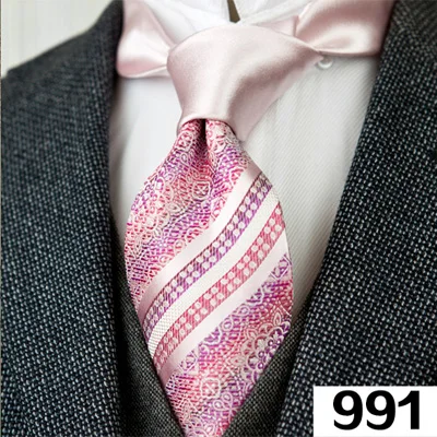 Разноцветные мужские галстуки с узором пейсли, цвета: красный, фуксия, черный, желтый, белый, зеленый, синий, галстуки, галстуки, шелк, жаккард, тканые - Цвет: 991