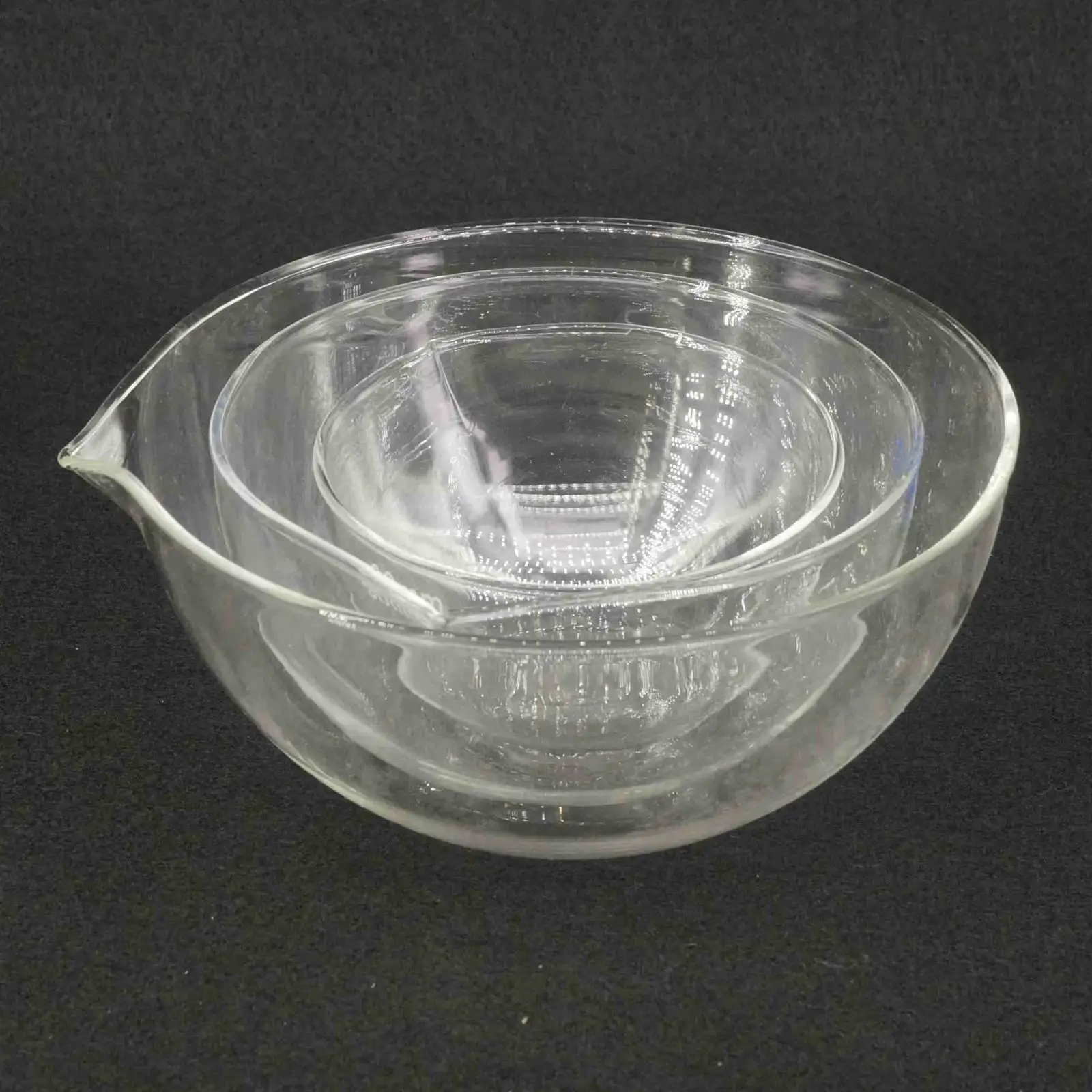 60mm 90mm Outer Diameter Lab Glass Evaporating Dish Flat Bottom with Spout For Chemistry Laboratory