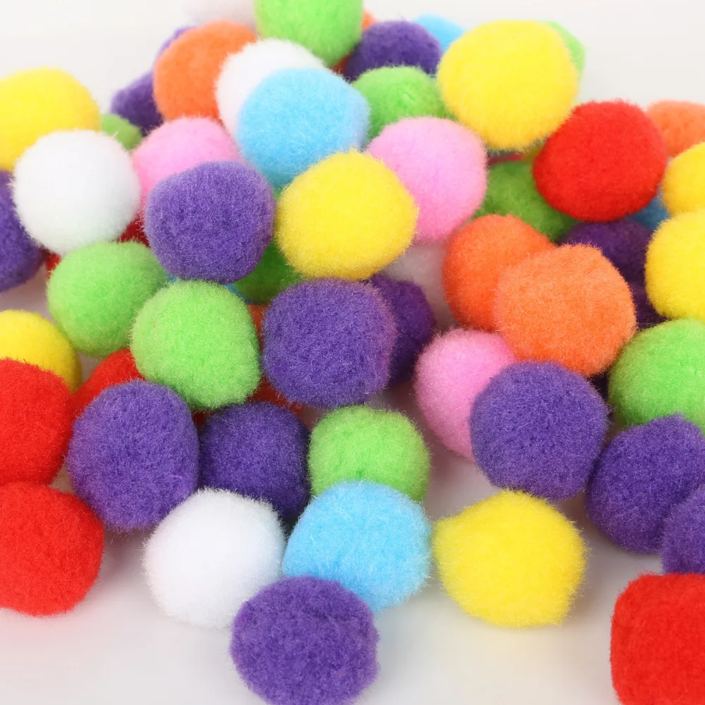 

100-500pcs 10/15/20/25/30mm Soft Pom Pom Ball Fluffy Pompom For Wedding Decoration Kid Handmade Toys DIY Sewing Craft Supplies