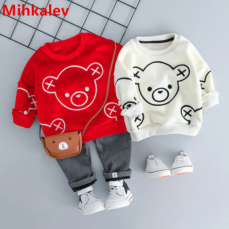 

Mihkalev kids clothes boys clothing set for toddler girl clothes suit tops and pants children 2pieces sport suit baby tracksuit