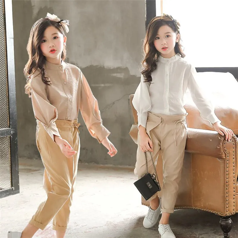 

Children Shirt Autumn Girl Clothes Long Sleeve Casual Cotton Shirts For Kids Girls School Fall Tops 5 6 7 8 9 10 11 12 Years