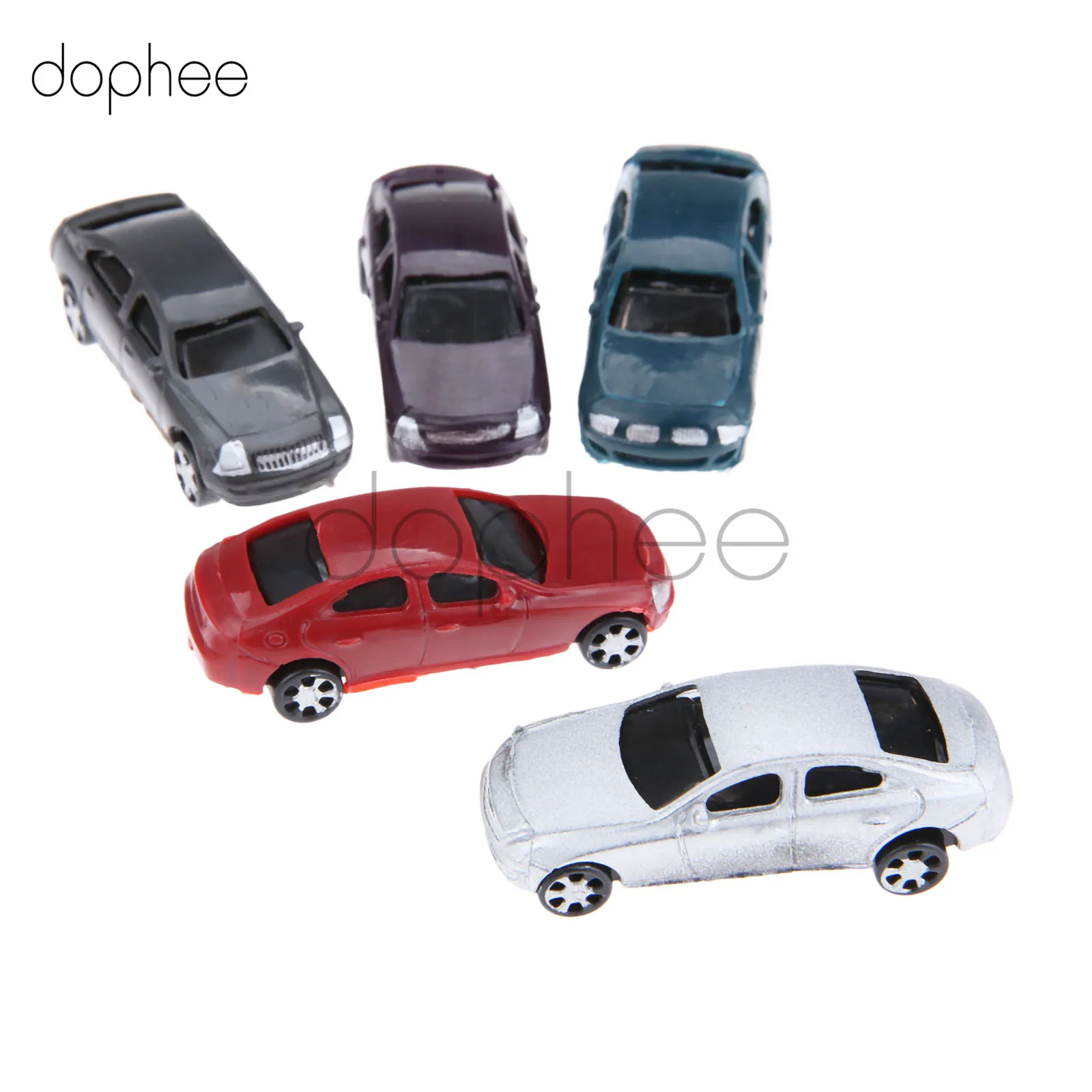 

dophee 10pcs/lot Painted Model Cars Building Train Layout Scale HO 1:100 Model Building Toy Kits