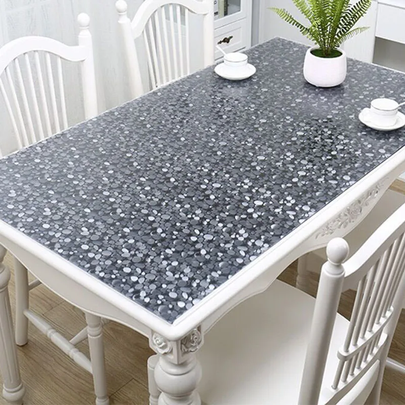 

BALLE PVC Table Cover 1.5mm Protector Desk Pad Soft Glass Dining Tablecloth Transparent Top Cover Heavy Duty Plastic Mat