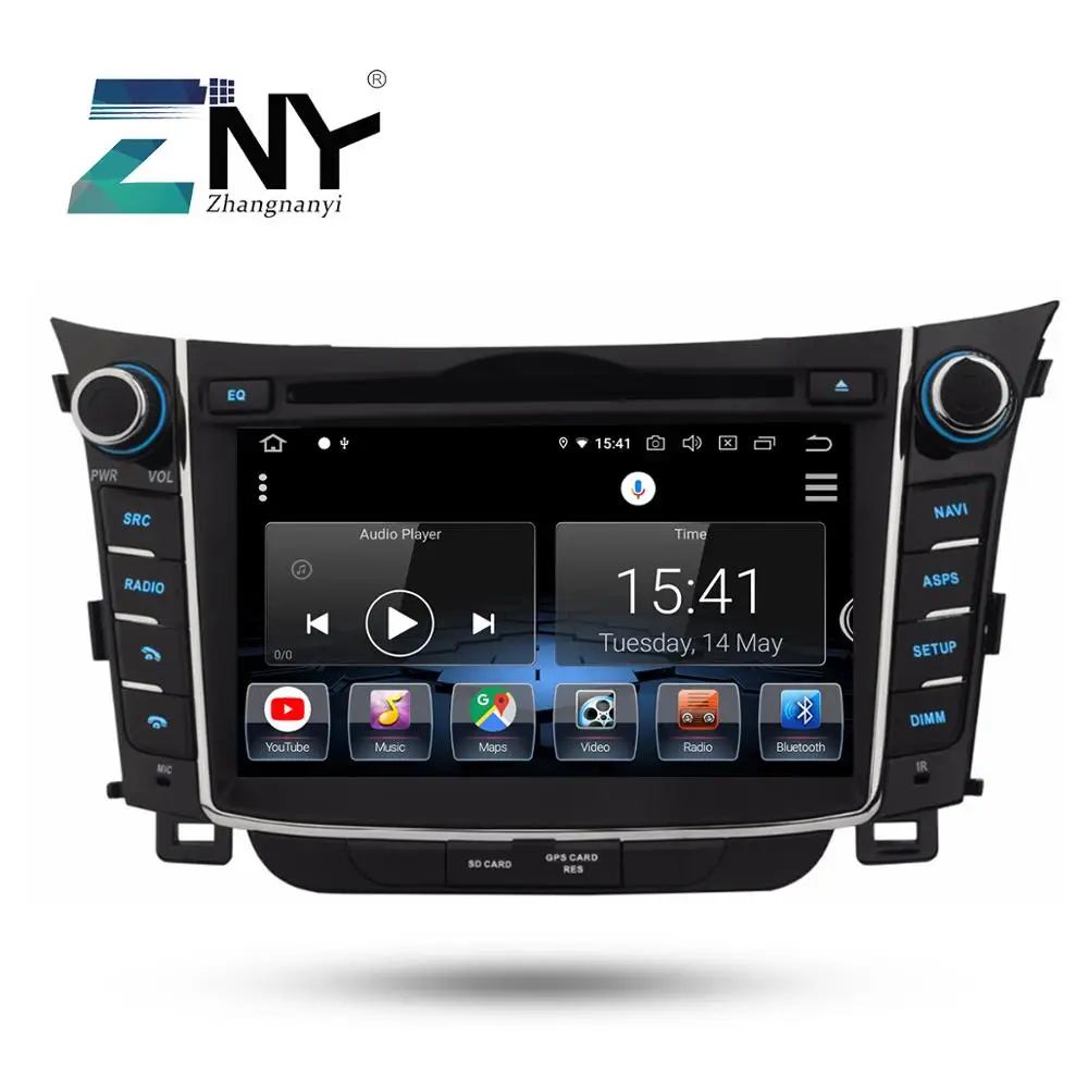 Top 7" IPS Android 8 Car DVD Auto Radio For Hyundai I30 Elantra GT 2011-2016 2 Din GPS Navigation Multimedia FM RDS Video Stereo 0