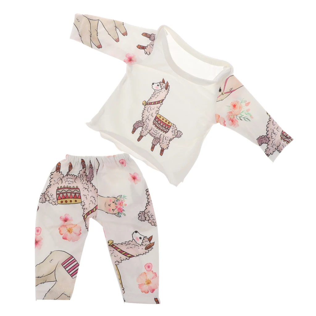 Adorable Cotton Nightgown Pajamas Clothes Suit for 18inch American Doll Doll for 16-18inch Baby Doll Reborn Doll