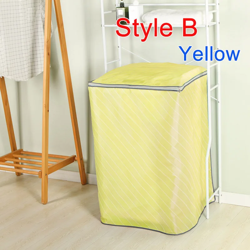 Маленький и свежий стиль саржи Водонепроницаемый солнцезащитный чехол для стиральной машины водонепроницаемый чехол для стиральной машины защитная Пылезащитная куртка - Цвет: Style B Yellow